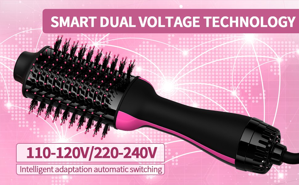 dual volatge hair dryer brush blow dryer brush