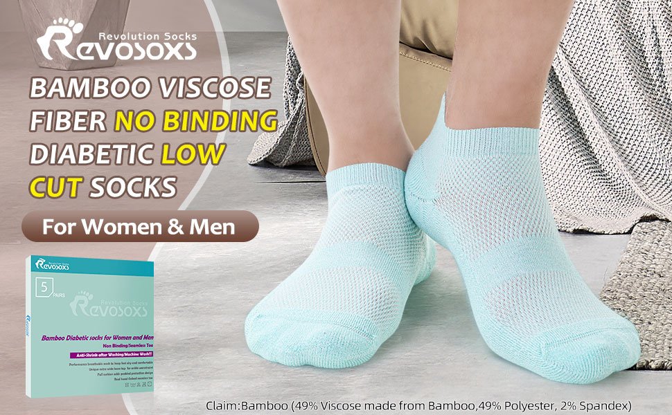 5 pairs low cut diabetic socks