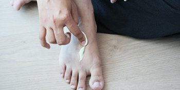 image of lotion applied to foot