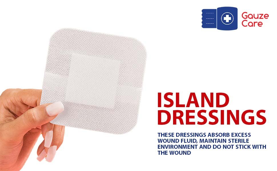 Island Dressing 4x4 - Sterile Adhesive Wound dressings for first aid care 