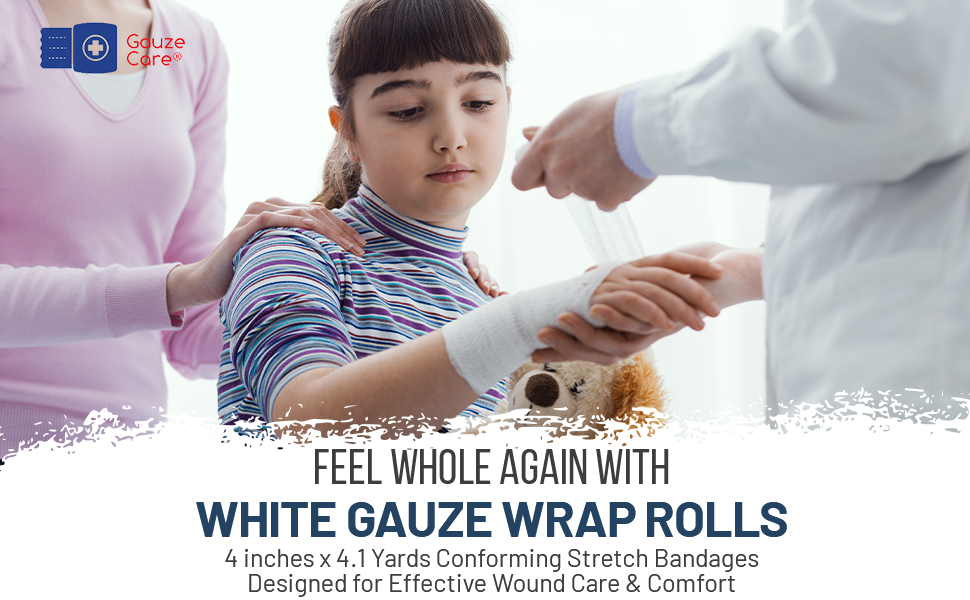 Premium Stretch Gauze Rolls 4 inches x 4.1 yards for wound care  