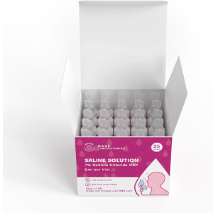 25 Saline Solution Vials each at 5 ML unit dose 