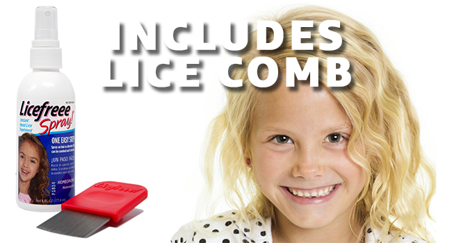 Licefreee Spray! Tec Labs Head Lice Spray - Includes Professional Metal Nit and Lice Comb